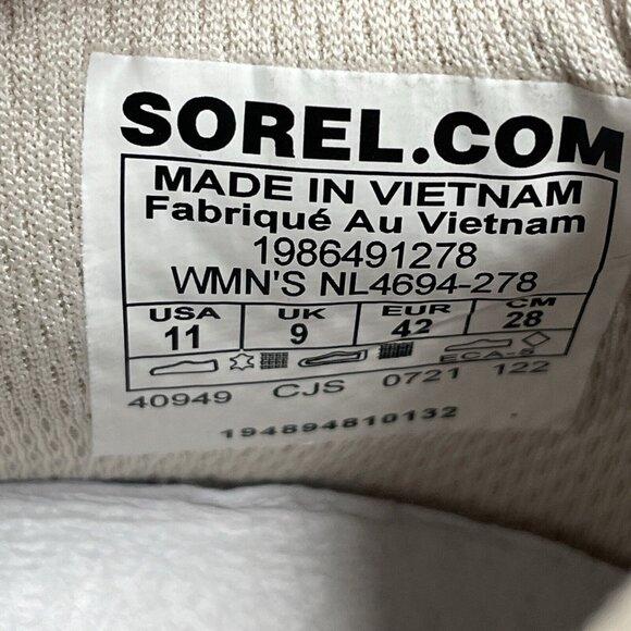 SOREL KINETIC IMPACT LACE DARK STONE MOONSTONE SNEAKER WOMENS SIZE 11 ATHLETIC - Picture 8 of 10